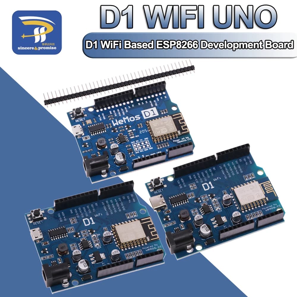ESP-12E WeMos D1 R2 UNO R3 CH340 CH340G WiFi development card based on ESP8266 Shield Smart Electronic for Arduino compatible IDE