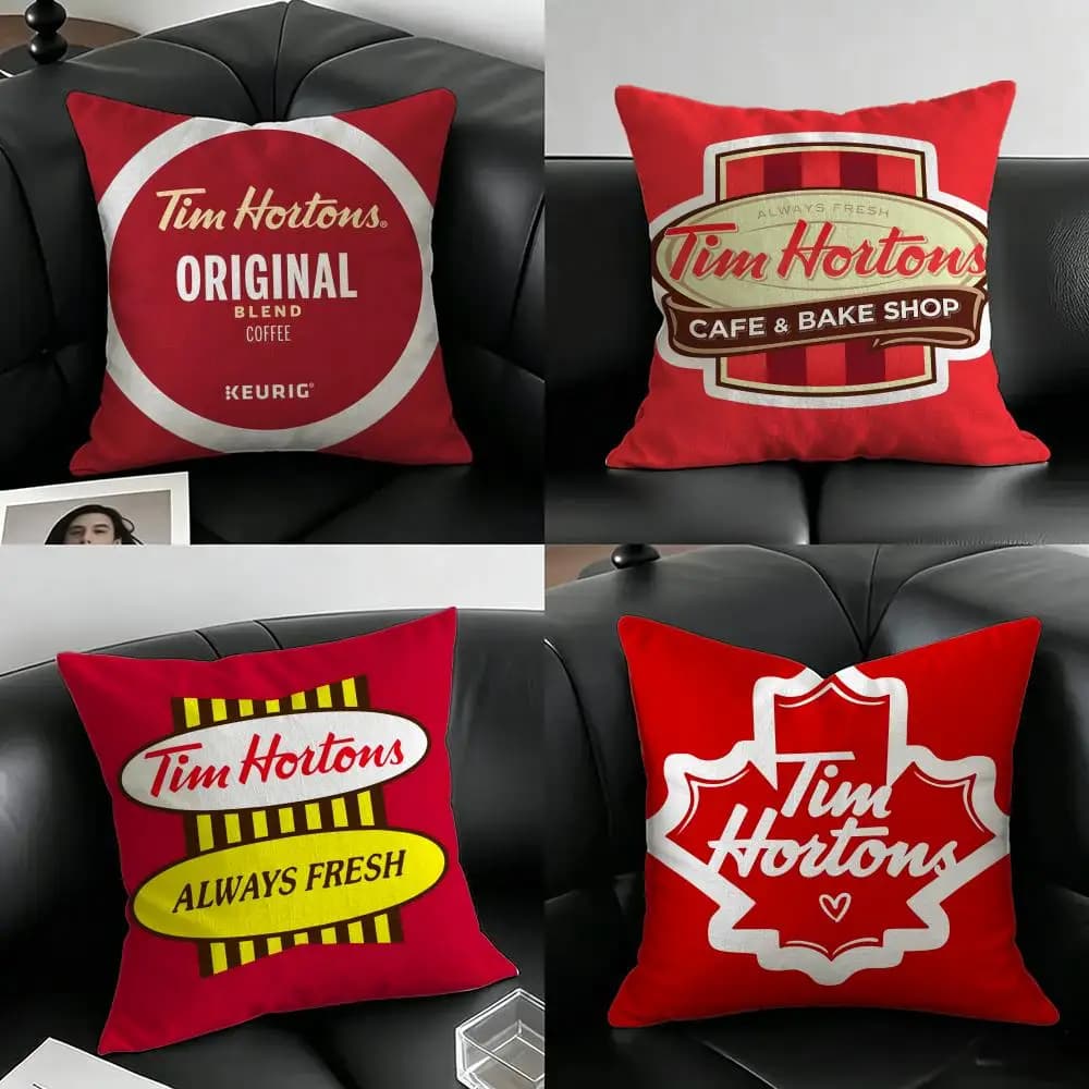 Brand Tim Hortons Cushion Cover Natural Linen Pillowcase Set, All-in-One Decor for Sofa, Bedroom & Chair
