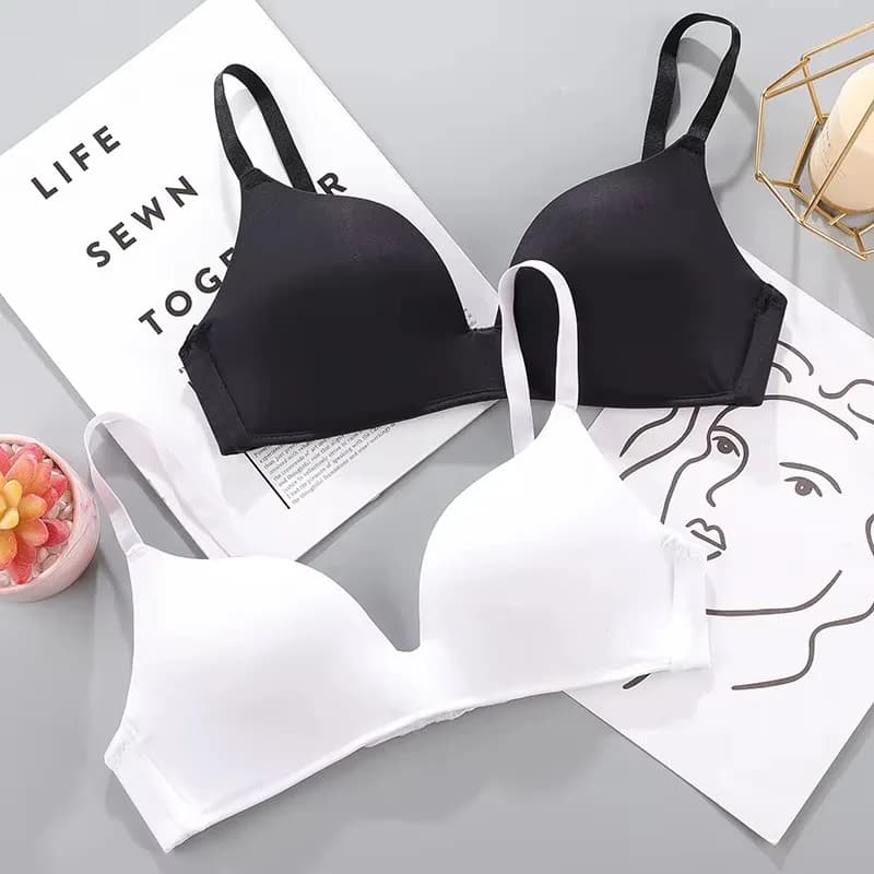 Reggiseno Senza Cuciture da Donna, Sexy, Senza Ferretto, Push-Up, Traspirante, Sottile, 10 Colori, per Ragazze e Studentesse, Reggiseno Femminile Traspirante con Effetto Push-Up