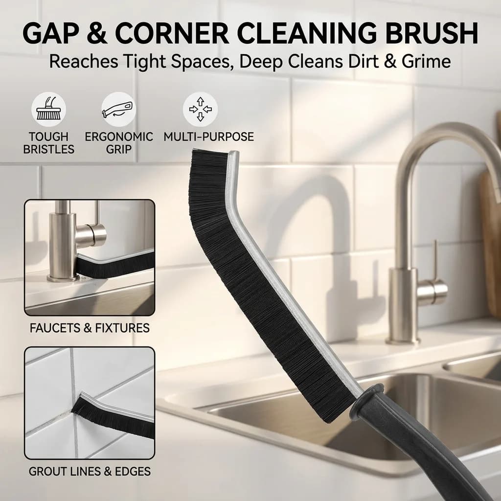 Durable Grout Gap Cleaning Brush for Kitchen Toilet Tile Joints, Thin Hard Bristle Crevice Cleaning Brush for Shower Floor Line