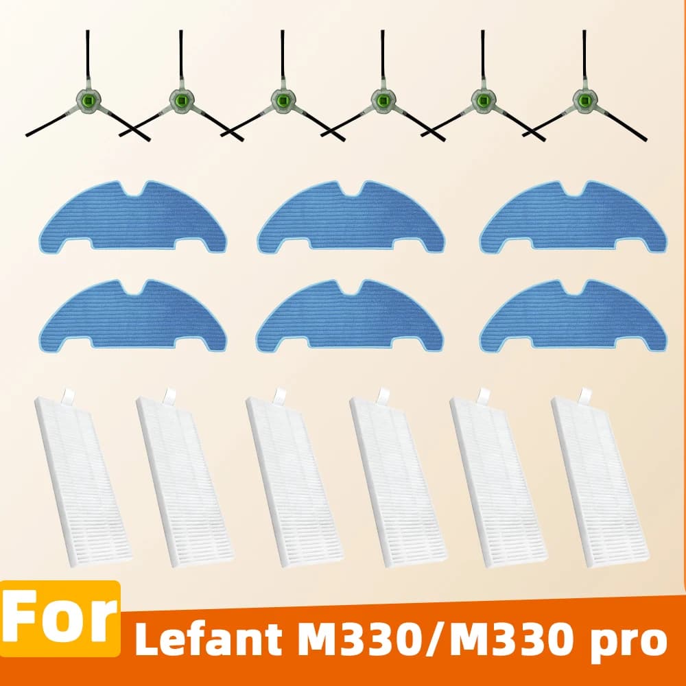 Compatibile con Lefant M330 M330 Pro Robot Aspirapolvere Filtro HEPA Spazzola Laterale Panno Mop Accessori Kit Ricambi