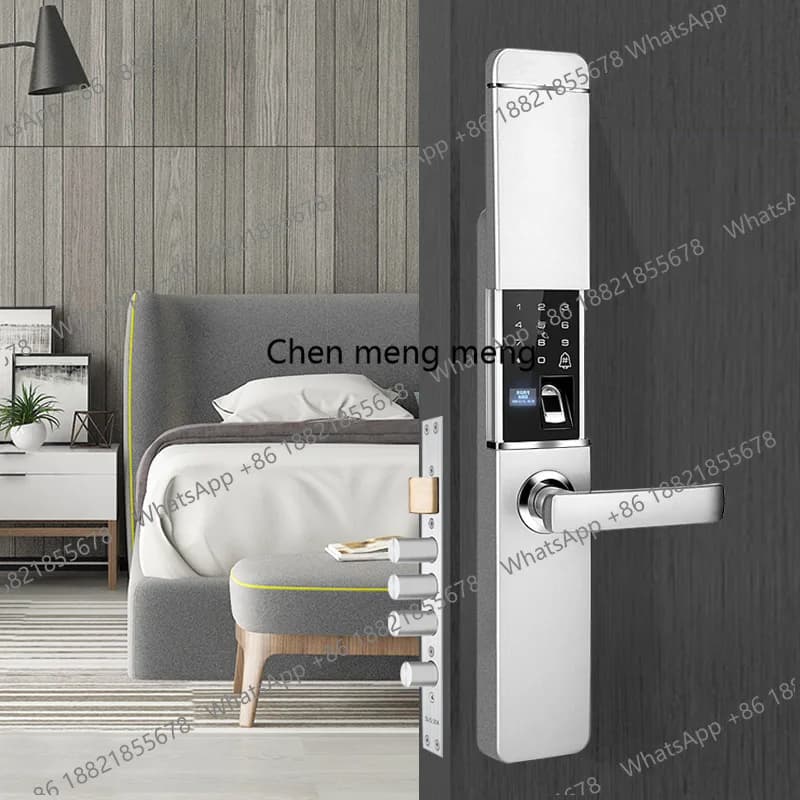Serratura antifurto per porta scorrevole con impronta digitale, password in inglese, blocco elettronico, smart lock, serratura per porta.