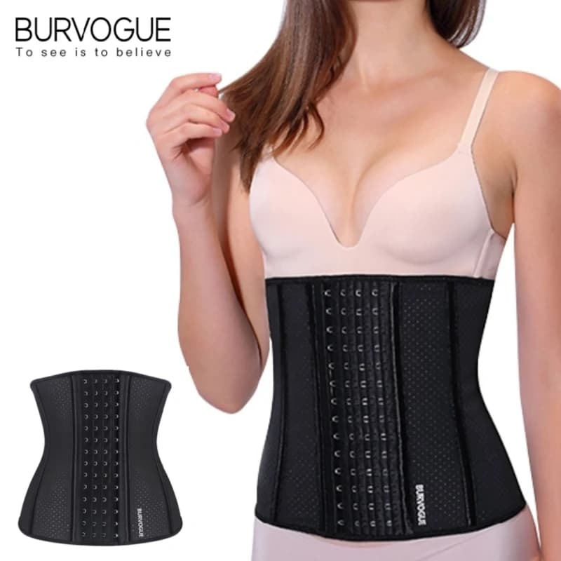 Corsetto da donna in vita Trainer 9 in acciaio disossato sottoseno Cincher in vita per la perdita di peso foro traspirante 4 ganci e occhi Bustier superiore