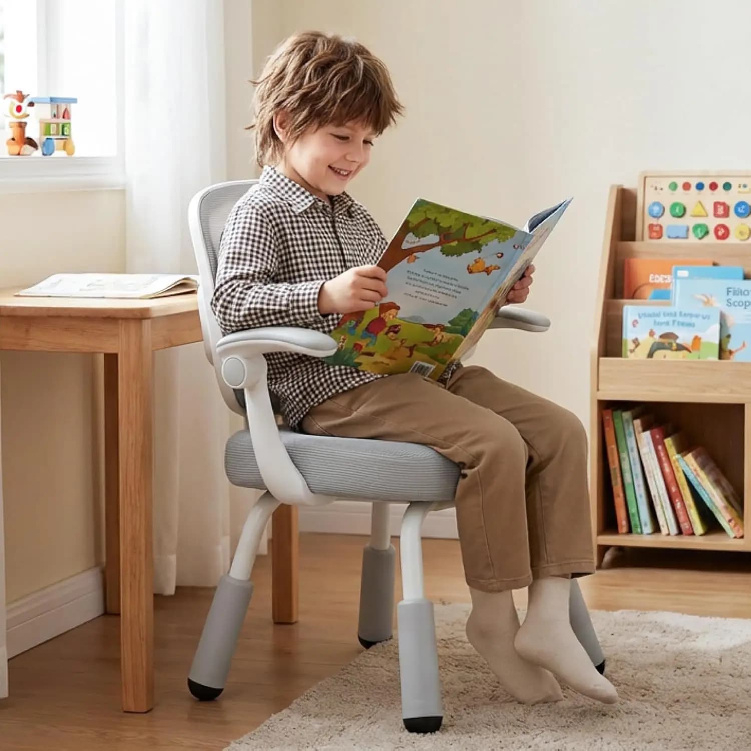 Sedia da Studio Regolabile per Bambini con Supporto Ergonomico per la Schiena, Ideale per Camere da Letto e Scuole - Altezza Regolabile