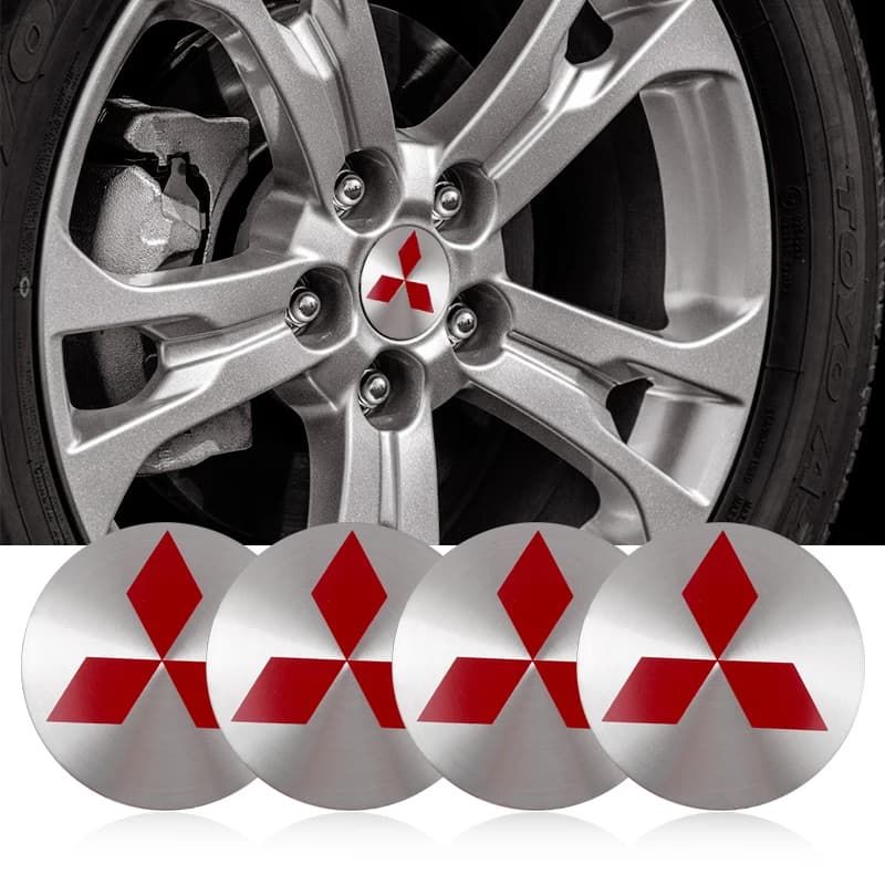 4 Pieces Wall decals for Car Logo, Accessories for Mitsubishi 9 Ralliart EX ASX L200 Colt Outlander Pajero Lancer