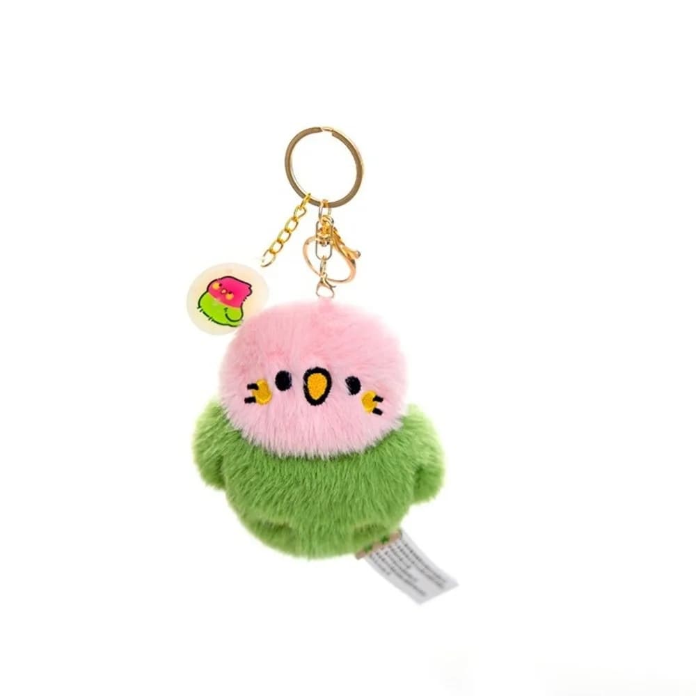 Cute Sound-making Plush Bird Pendant Keychain Cartoon Doll Figurine Ornament Chirping Plush Toy Car Key Holder Stuffed Animal