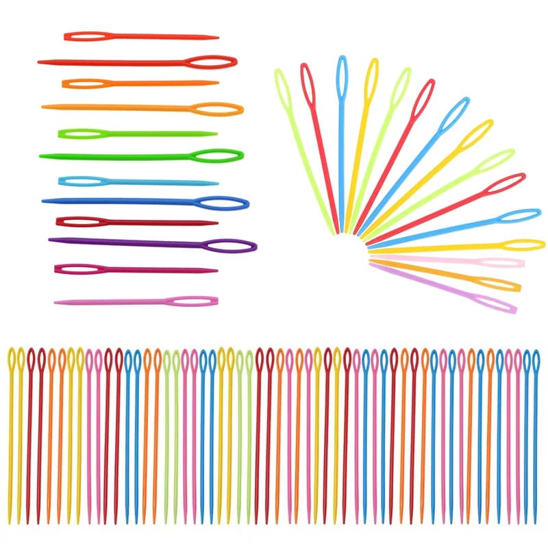 50-100Pcs Multicolor Plastic Tapestry Yarn Needles 7cm Sized Large Eye Knitting Sewing Needle DIY Handcraft Sewing Supplies​ ZYF