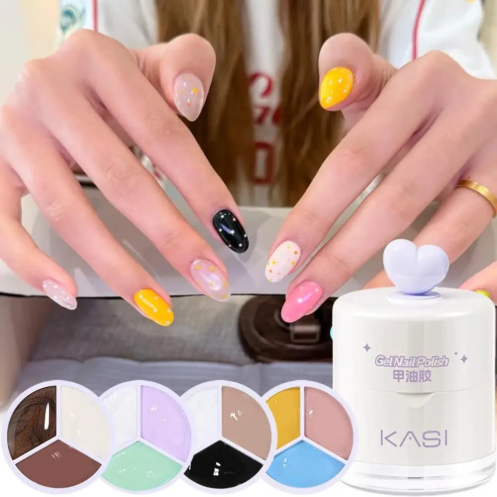 Gel per Unghie in 3 Colori ad Alta Saturazione, Texture Opaca, Gel UV LED per Nail Art Sfumato Fai-da-Te
