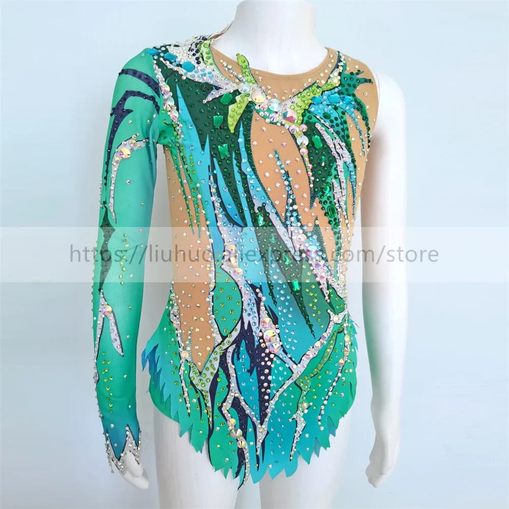 LIUHUO Personalizza Donne Ragazza Costume Prestazioni Ginnastica Ritmica Balletto Senza Maniche Concorso Body Pattinaggio Su Ghiaccio Vestito Adolescente