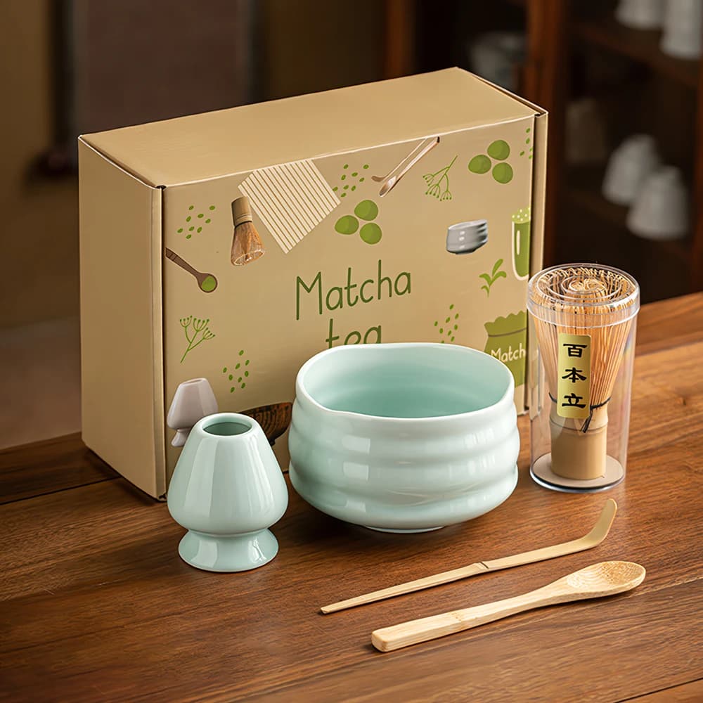 Stile giapponese Baiben Li Matcha Brush battendo Matcha Tool Tea: Song Dynasty Tea Pointer Gift Box Set Matcha Bowl