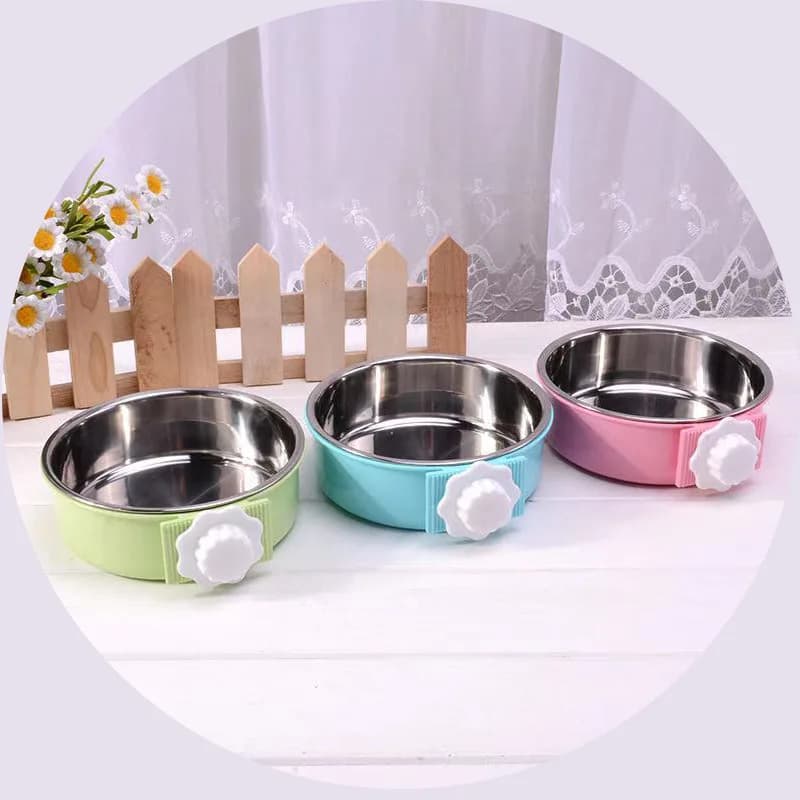 Ciotola per animali domestici 2 in 1 PARKER regolabile Ciotola per animali domestici in acciaio inossidabile Mangiatoia da appendere perfetta per cani e gatti con cibo e acqua