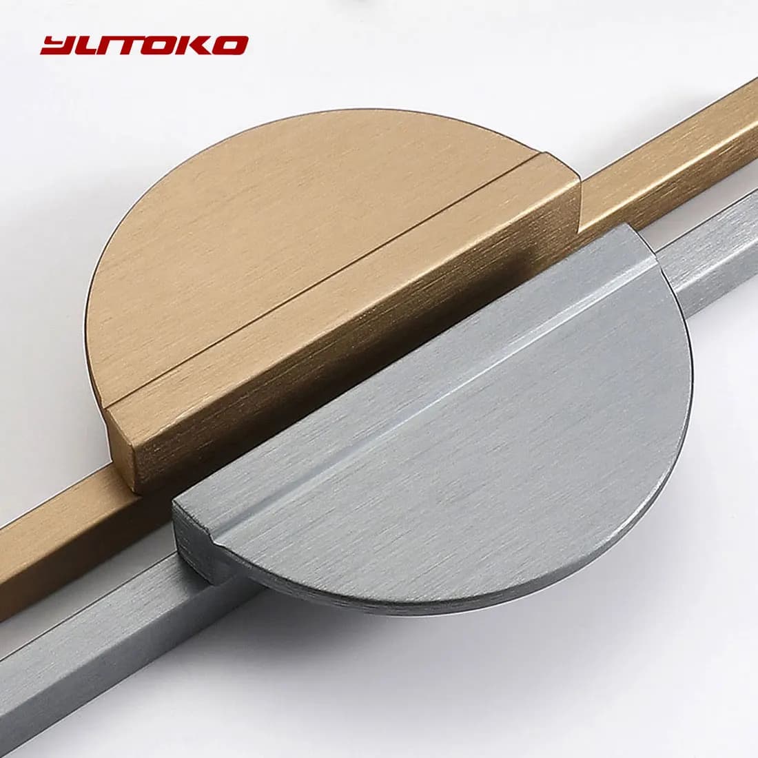 Yutoko modern dark gold grey round maniglie per porte dell'armadio maniglie per cassetti 200mm 500mm maniglie per mobili per mobili da cucina hardware