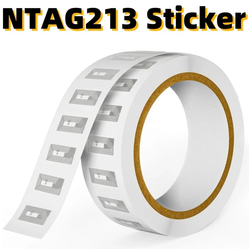 50PCS Original NTAG215 NFC Tags Stickers 504 Bytes Blank Rewritable Adhesive Labels Universal for NFC Enabled Smart Mobile Phone