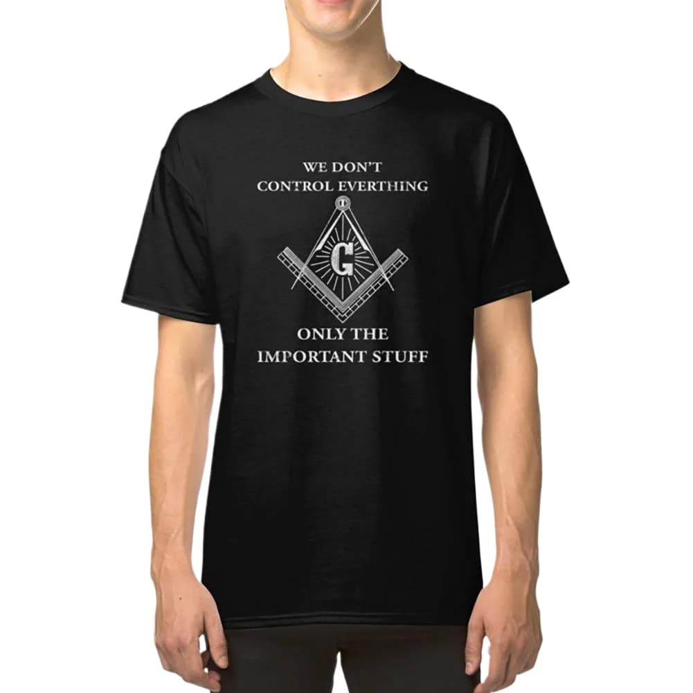 Non controlliamo ognihing. T-shirt Masonic Symbol Freemason Mason T-shirt da uomo casual estiva a maniche corte con o-collo in cotone 100%