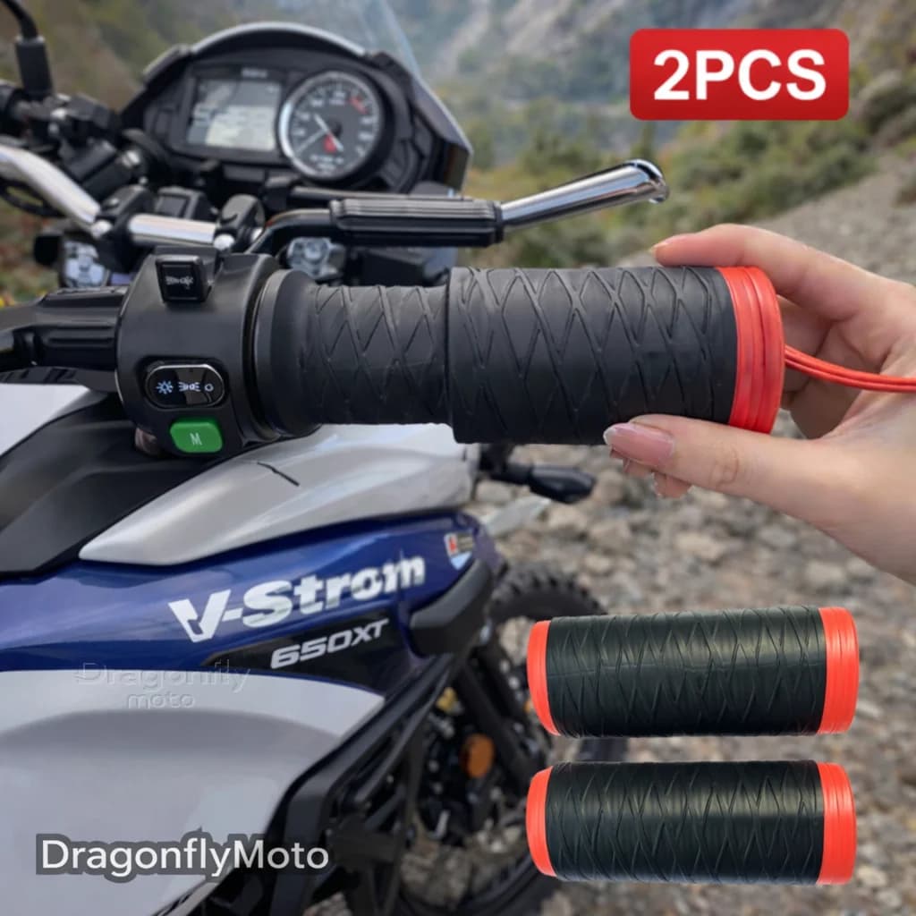 Copri Manubrio in Silicone per Moto SUZUKI 650 VSTROM V STROM DL 650 DL XT DL650 650XT, Autorestringente e Antiscivolo