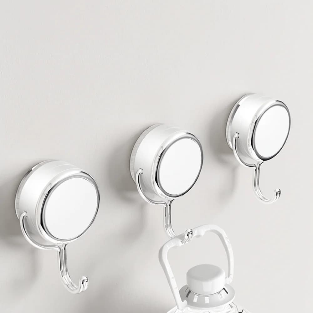 Durable Suction Hook Iron Wall Hanger Punch Free Bathroom Kitchen Storage Organizer Holder Towel Coat Rack Simple Style