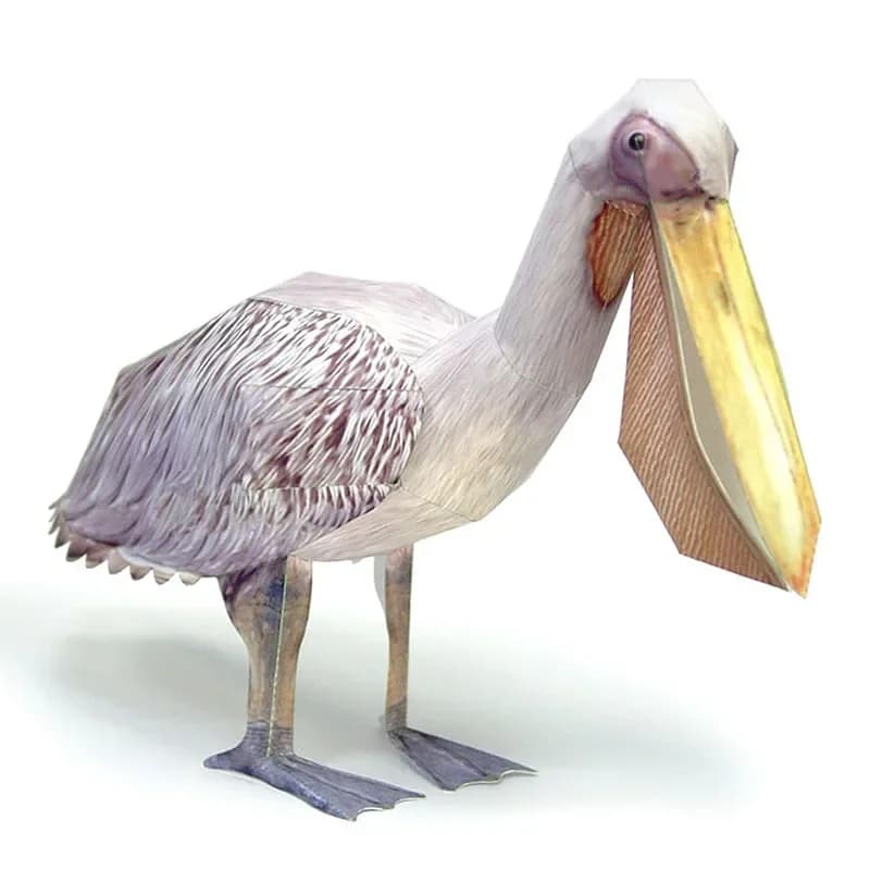 Great White Pelican Bird Paper Model Realistic Animal Mini Origami Art 3D Papercraft DIY Kids Adult Handmade Craft Toys WE-027