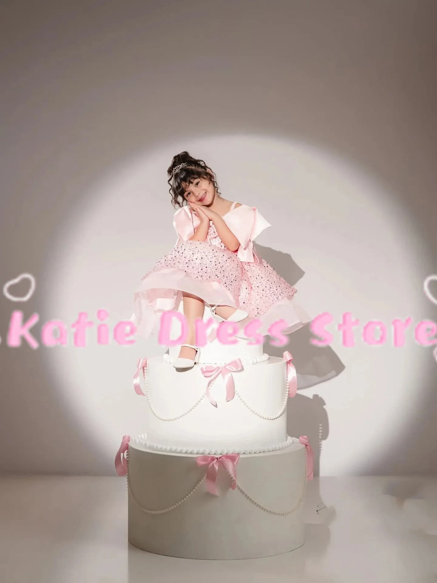 Elegante abito da damigella con paillettes per matrimonio, in tulle gonfio con fiocco, per feste di compleanno per bambini, abiti da ballo per la prima comunione, personalizzabili