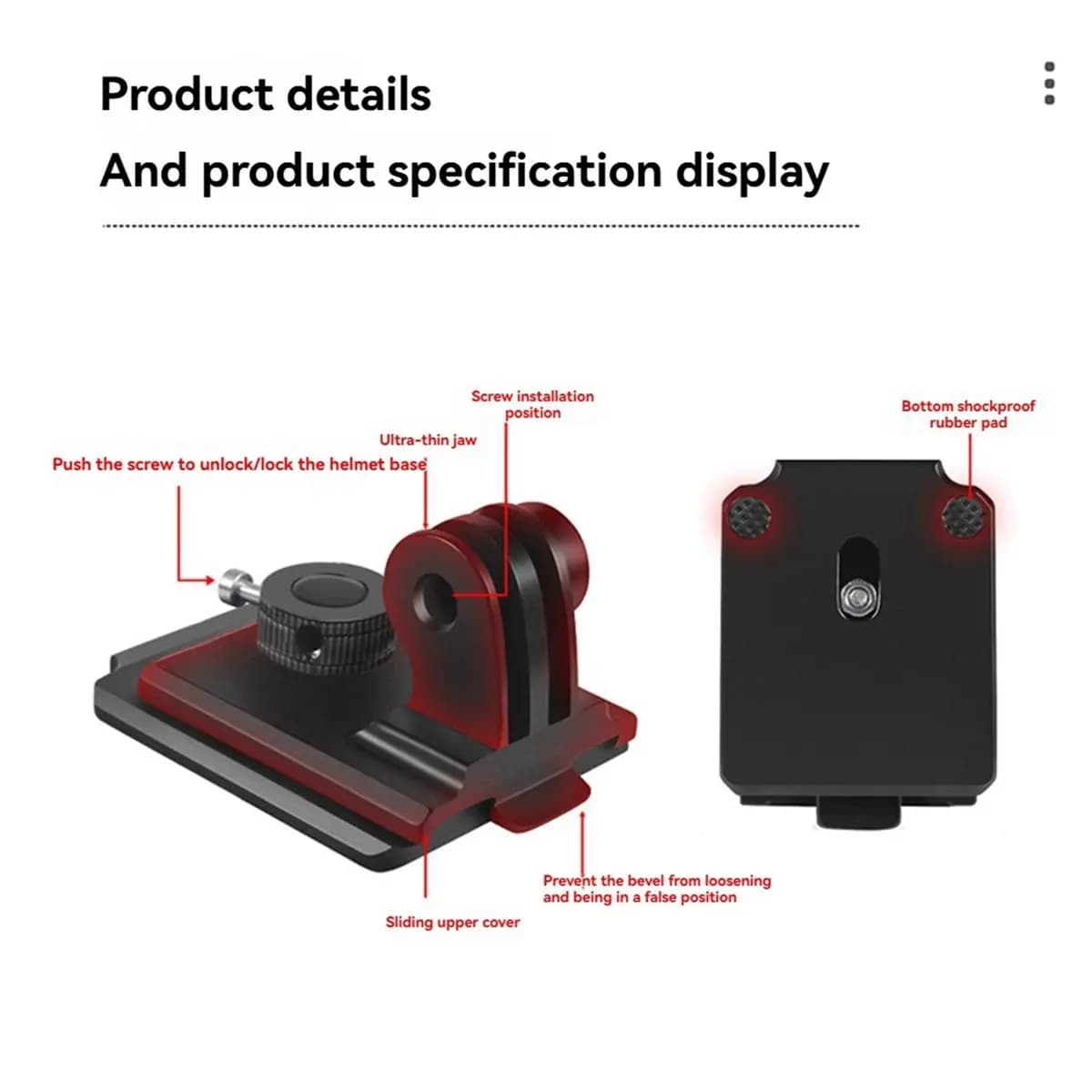 A23G Fixing Support for Moto Helmet Compatible with GoPro Hero 13 12 11 10, DJI Action 2 3 4/Osmo Action, Insta360 X/ONE RS
