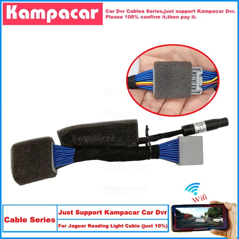 Kampacar ECJG01 Dash Cam WiFi per Auto, Telecamera da Cruscotto Plug & Play con Cavo per Luce di Lettura Jaguar (Non Supporta il Reso)