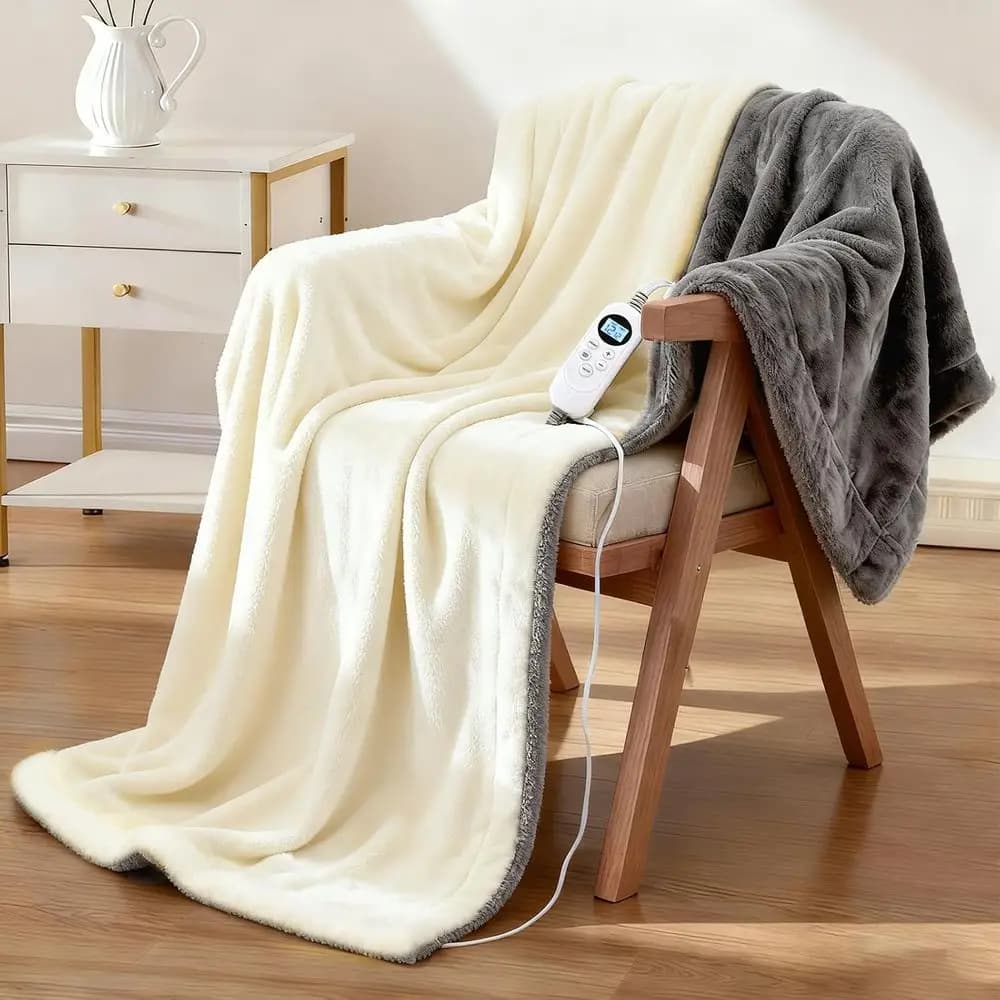 Coperta Elettrica Riscaldante 50x60 Pollici, Morbida, Doppio Lato, 12 Livelli di Calore, Timer 1-12 Ore, Protezione da Surriscaldamento e Accensione Automatica