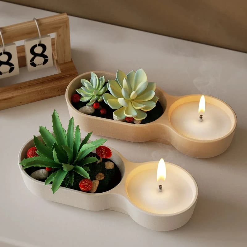 Oval Candle Jar Silicone Mold DIY Plant Pot Vessel Gypsum Cement Concrete Mould Storage Box Plaster Resin Molds Home Decor