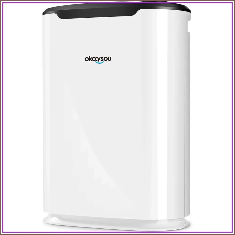 5-in-1 Large Room Air Purifier for Home, True HEPA Filter, Air Cleaner for Smokers, Pets, Eliminates Dust, Mold, Odor, VOCs, Double Filtration