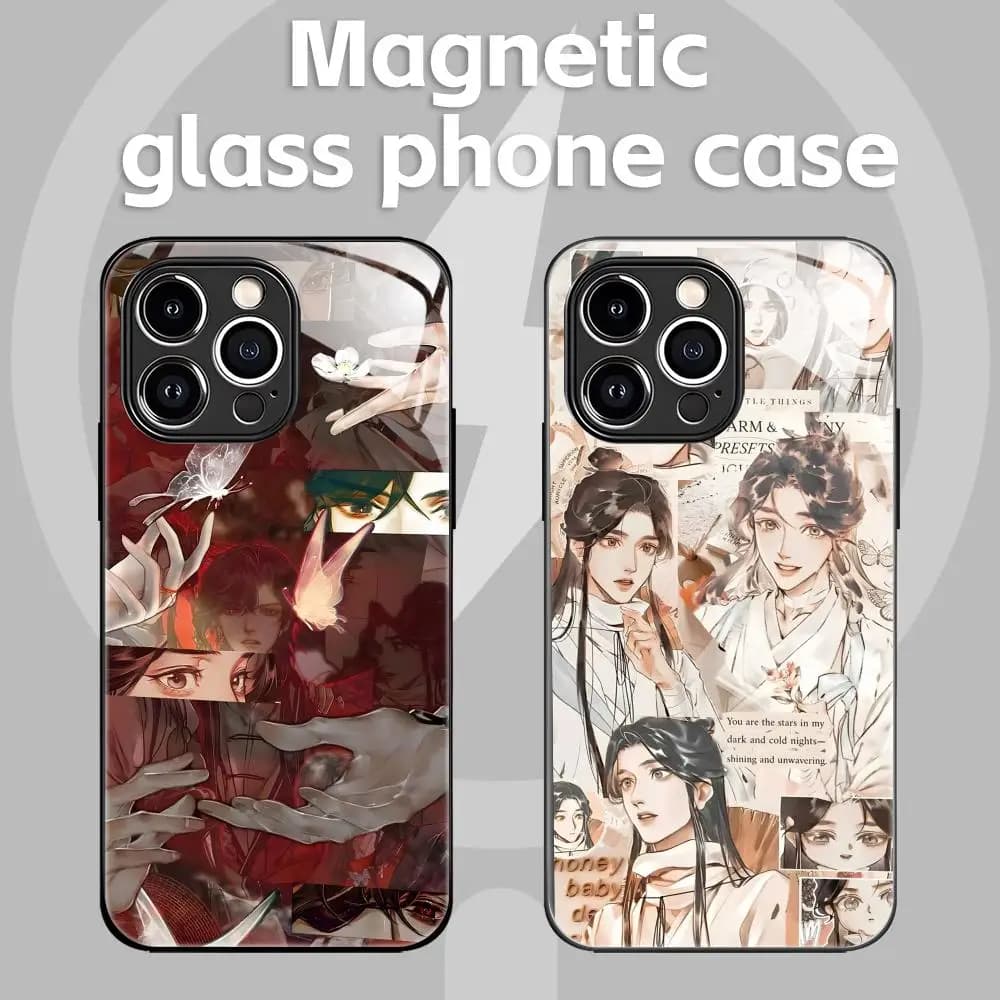 Phone Case Hot anime Heaven Official's Blessing for iPhone 16 15 14 13 12 11 X XR XS 8 Plus Mini Pro Max Magnetic Glass Case