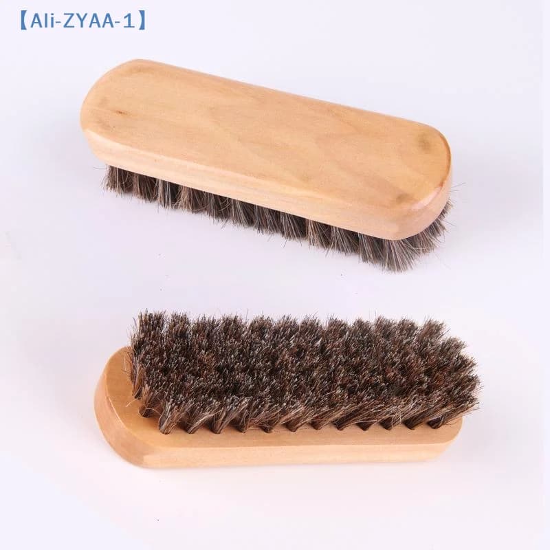 1/3 Pezzi Spazzola in legno con setole di crine di cavallo per lucidatura e pulizia dettagli cruscotto, spazzola per la cura delle scarpe in pelle【ZYAA-1】