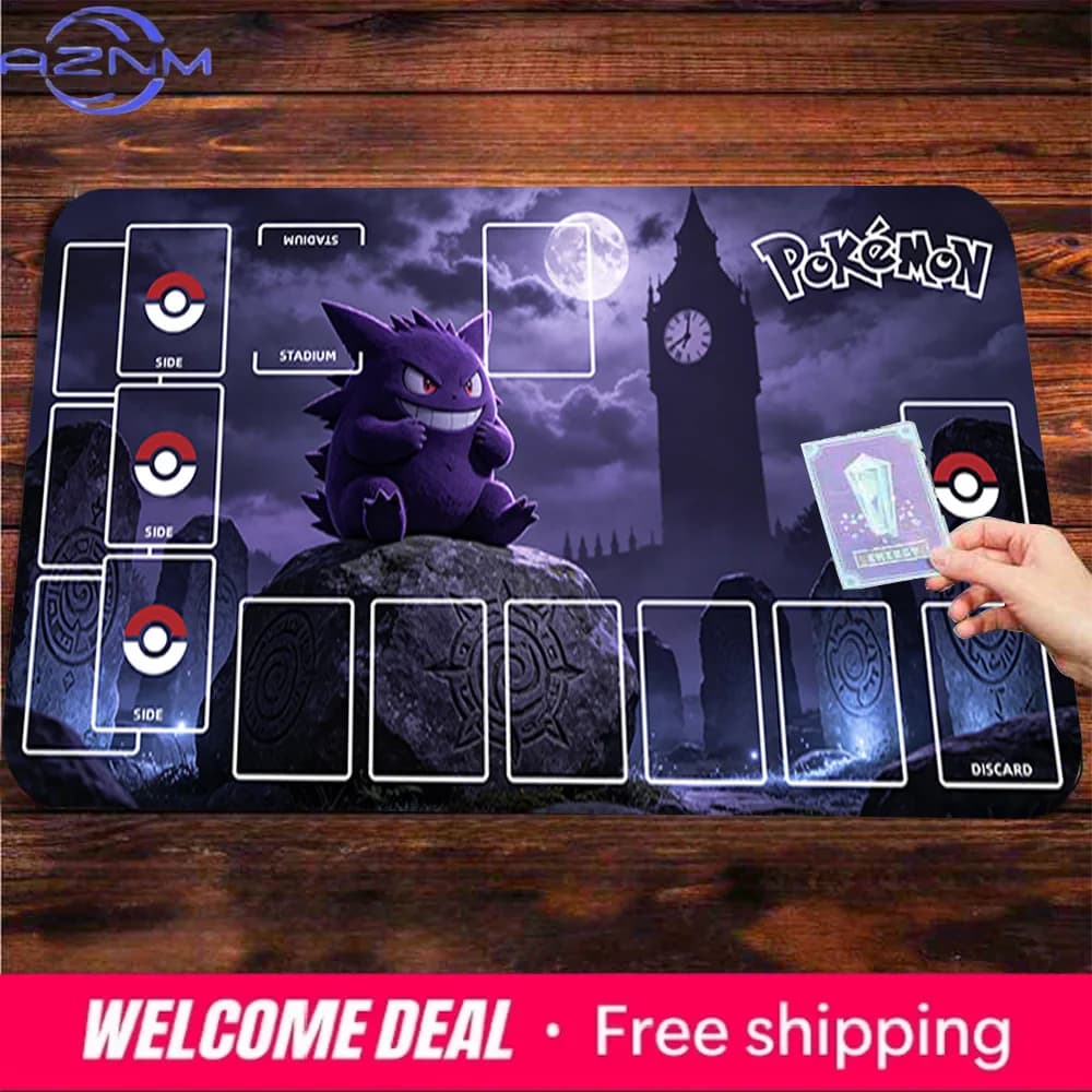 Tappetino da Gioco Anime Gengar Graveyard Clock Tower TCG Grande Tappetino per Mouse da Gaming