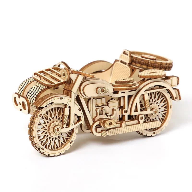 Fai da te 3D puzzle in legno modello barca a motore tre ruote modello di moto building block puzzle kit di montaggio giocattolo per bambini adulti
