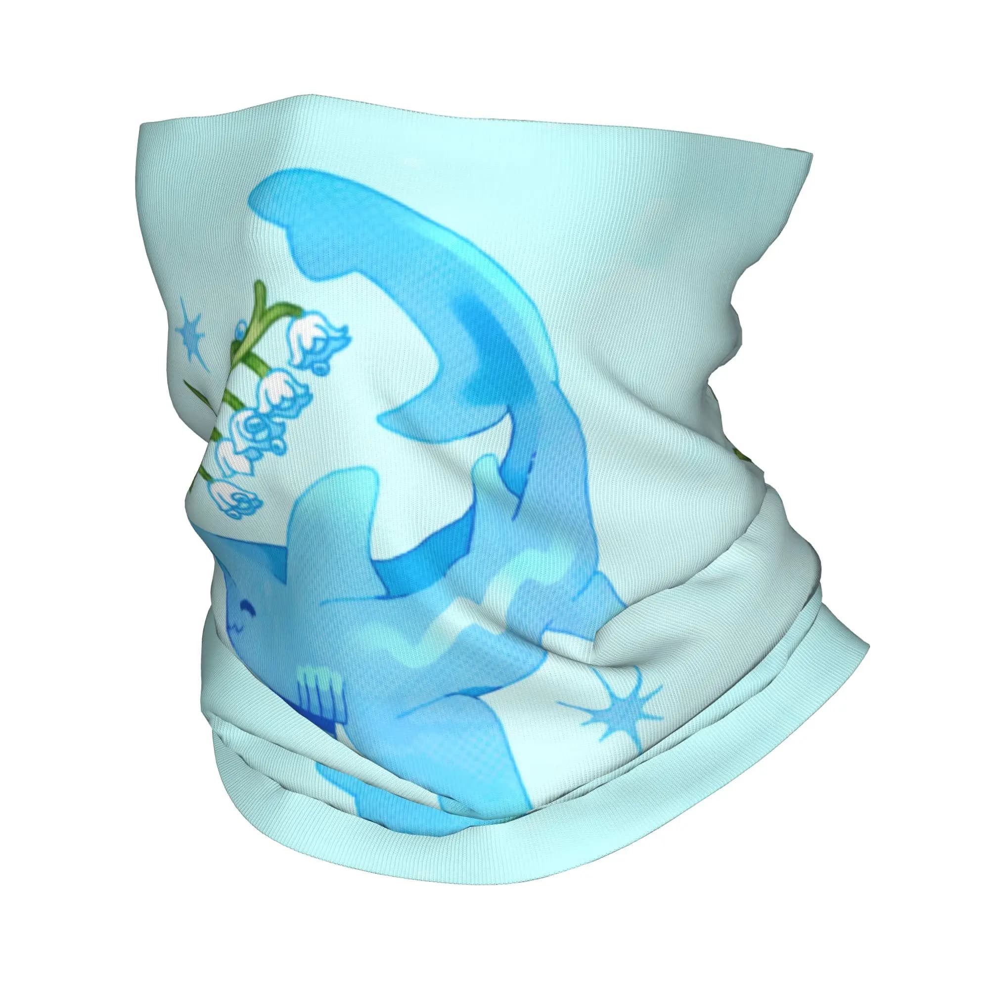 Custom 3D Illusion Fish Shark Bandana Neck Gaiter for Ski Camping Women Men Wrap Scarf Balaclava Warmer