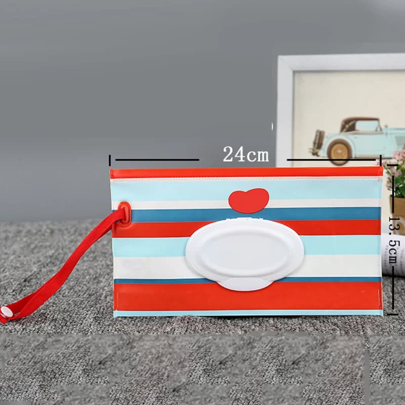 Leggero cartone animato portatile per bambini salviette umidificate pochette borsa per il trasporto Dispenser per contenitori di fazzoletti di carta bagnata custodia con cinturino a scatto