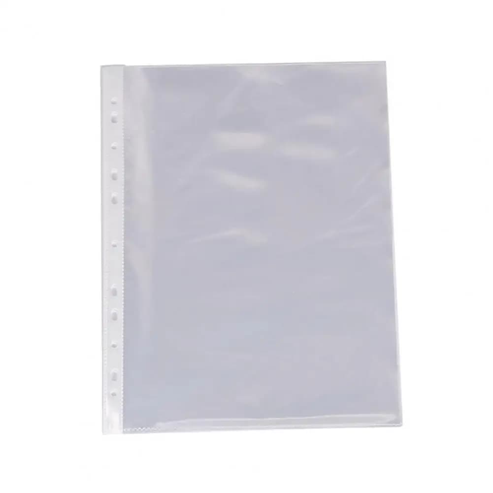 Raccoglitore di file senza punzonatura Set di cartelle di documenti A4 impermeabili Organizzatore di file trasparente per forniture per ufficio scolastico Carta da 100 pezzi
