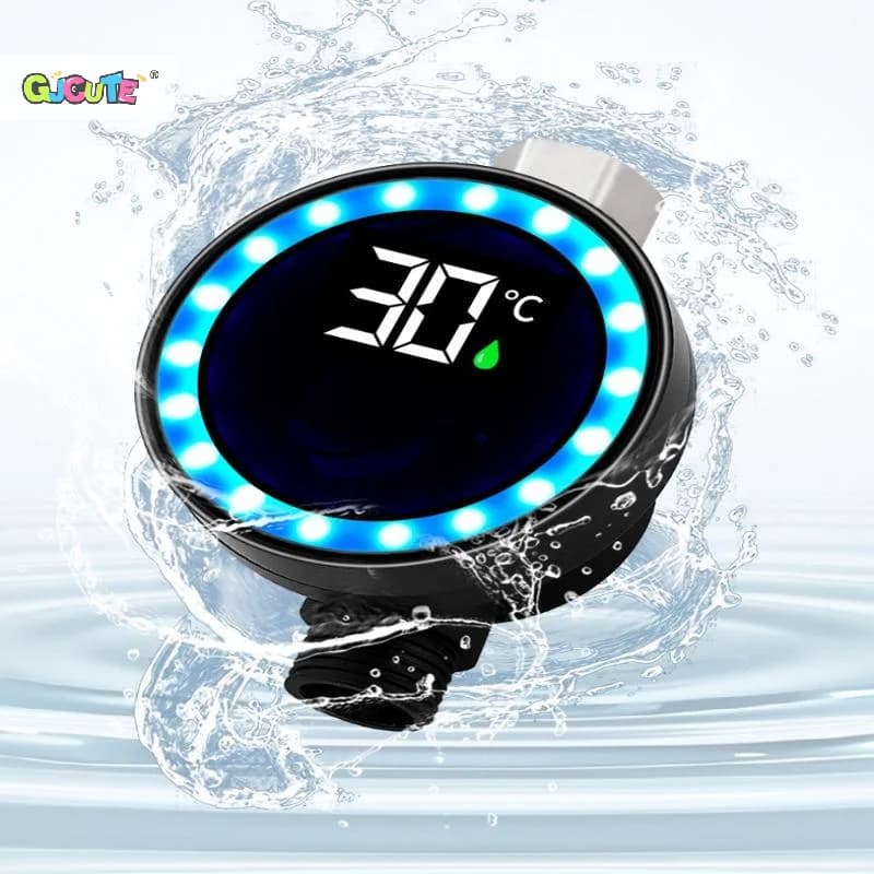 Termometro LED per Doccia con Display della Temperatura, 0-99 ° Gamma C in Acciaio Inossidabile ABS PC a Prova di Perdite