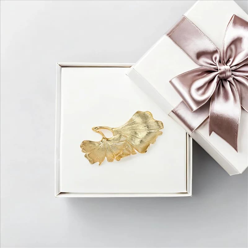 【Rushed】 Vassoio decorativo con foglie di ginkgo biloba in foglia d'oro Vassoio per gioielli in oro Vassoio decorativo per piatti da scrivania per collana ad anello