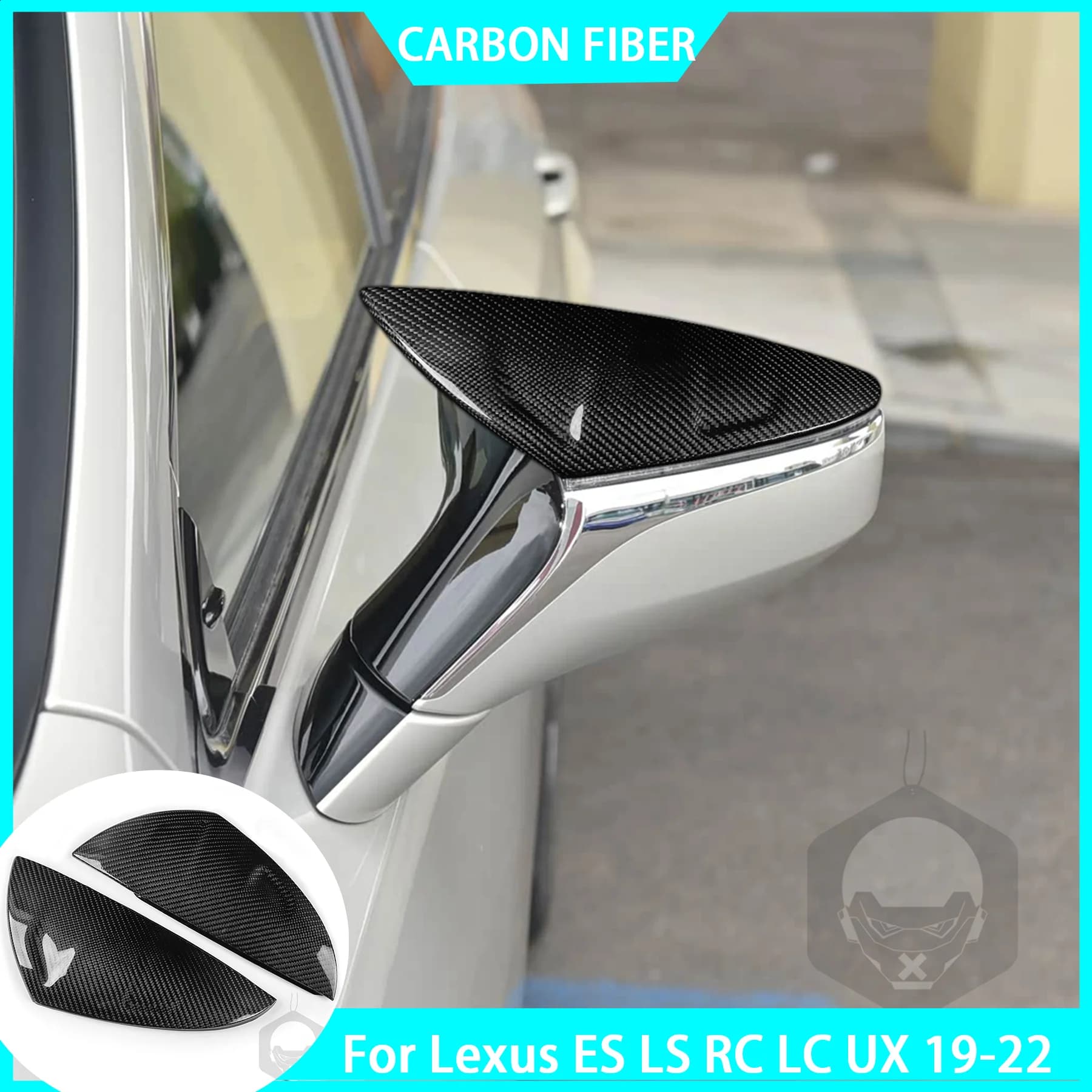 Accessori per Specchietti Retrovisori in Vera Fibra di Carbonio, Copertura Sostitutiva per Modifica Auto Lexus ES LS RC LC UX 2019-2022