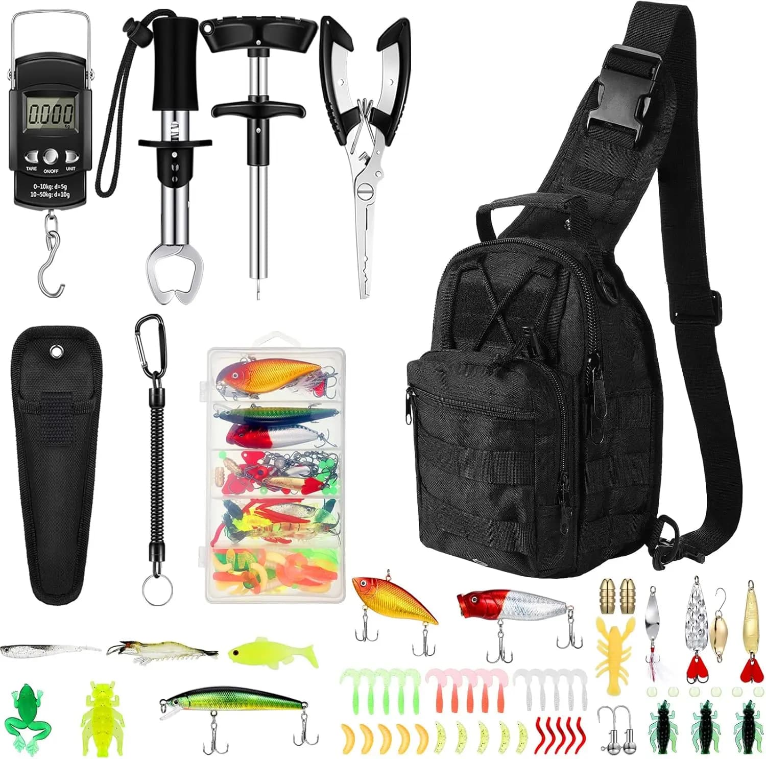 Fishing Kit 134 Pieces with Box Tools, Extractor Ami, Pinze, Esche and Budget for Adult Beginners