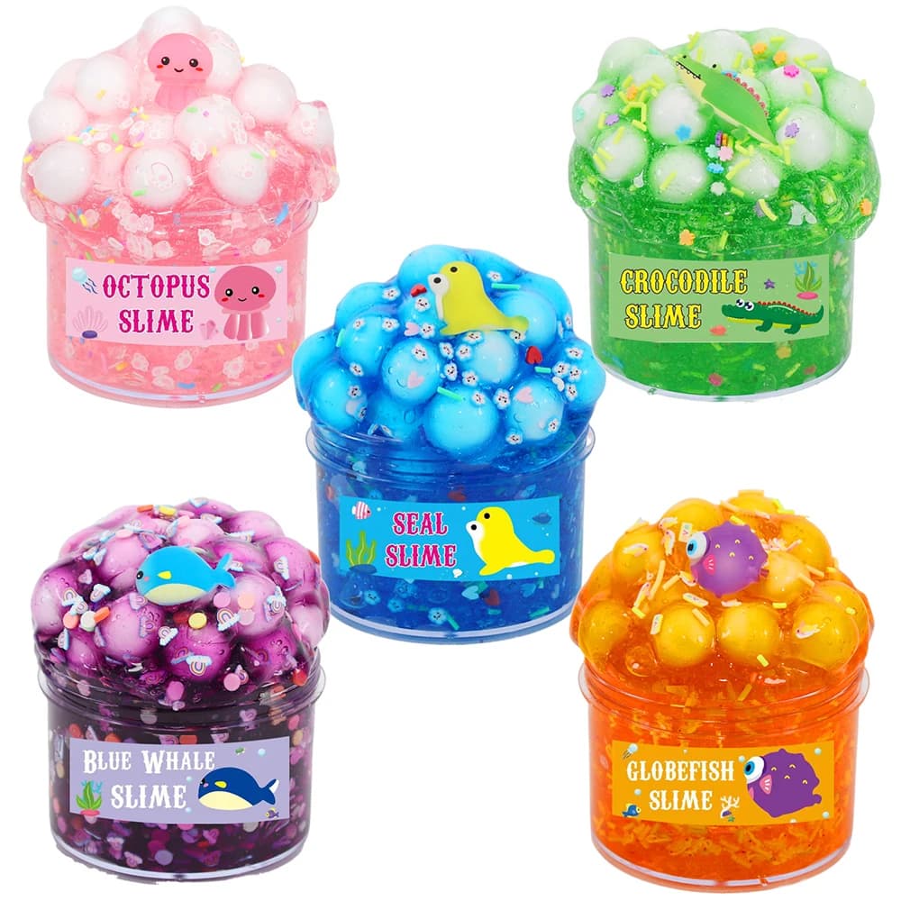 Kit Slime Cristallino Croccante Jelly Cube, Slime Trasparente Appiccicoso Morbido Fai-da-Te Non Appiccicoso Elastico, Regali per Feste di Compleanno