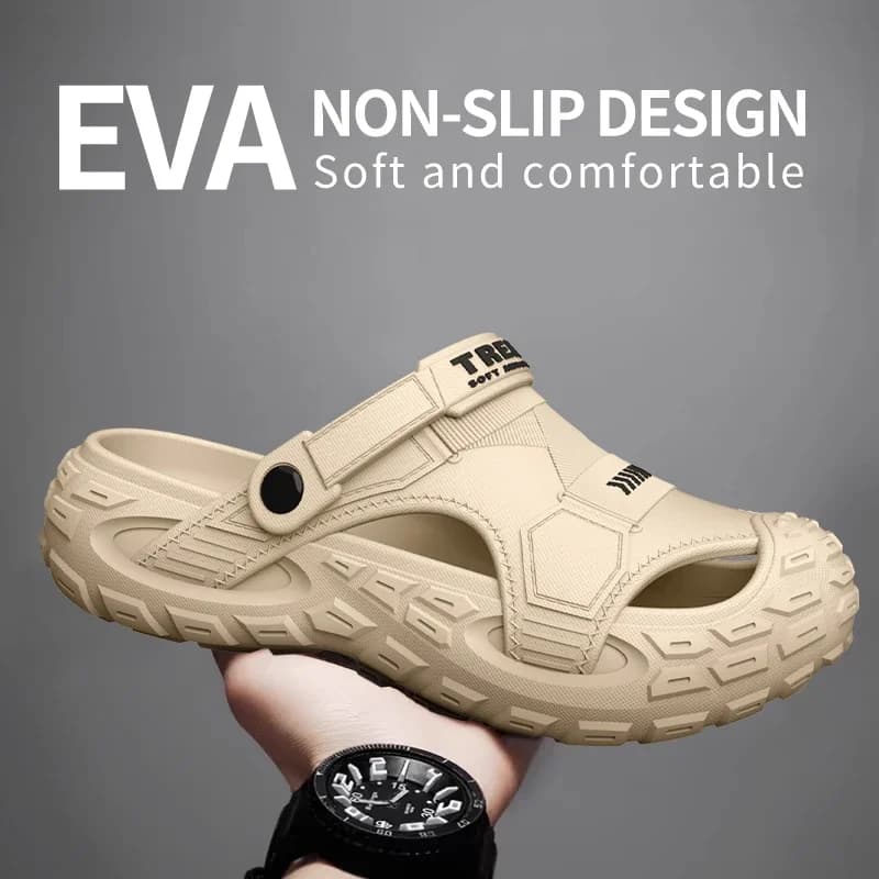 2026 EVA Sandals for Men in Summer, Thick Soft Soled for Outdoor Wear, Beach Shoes for Casual Sports, and Perforated Shoes