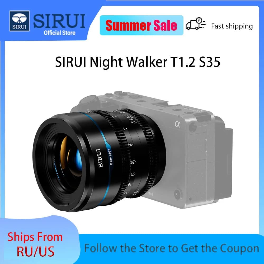 Obiettivo per fotocamera SIRUI Night Walker T1.2 S35 16mm 24mm 35mm 55mm 75mm Cine Lens per Sony E FX30 ZVE-10 Fuji X Canon RF Lumix M4/3
