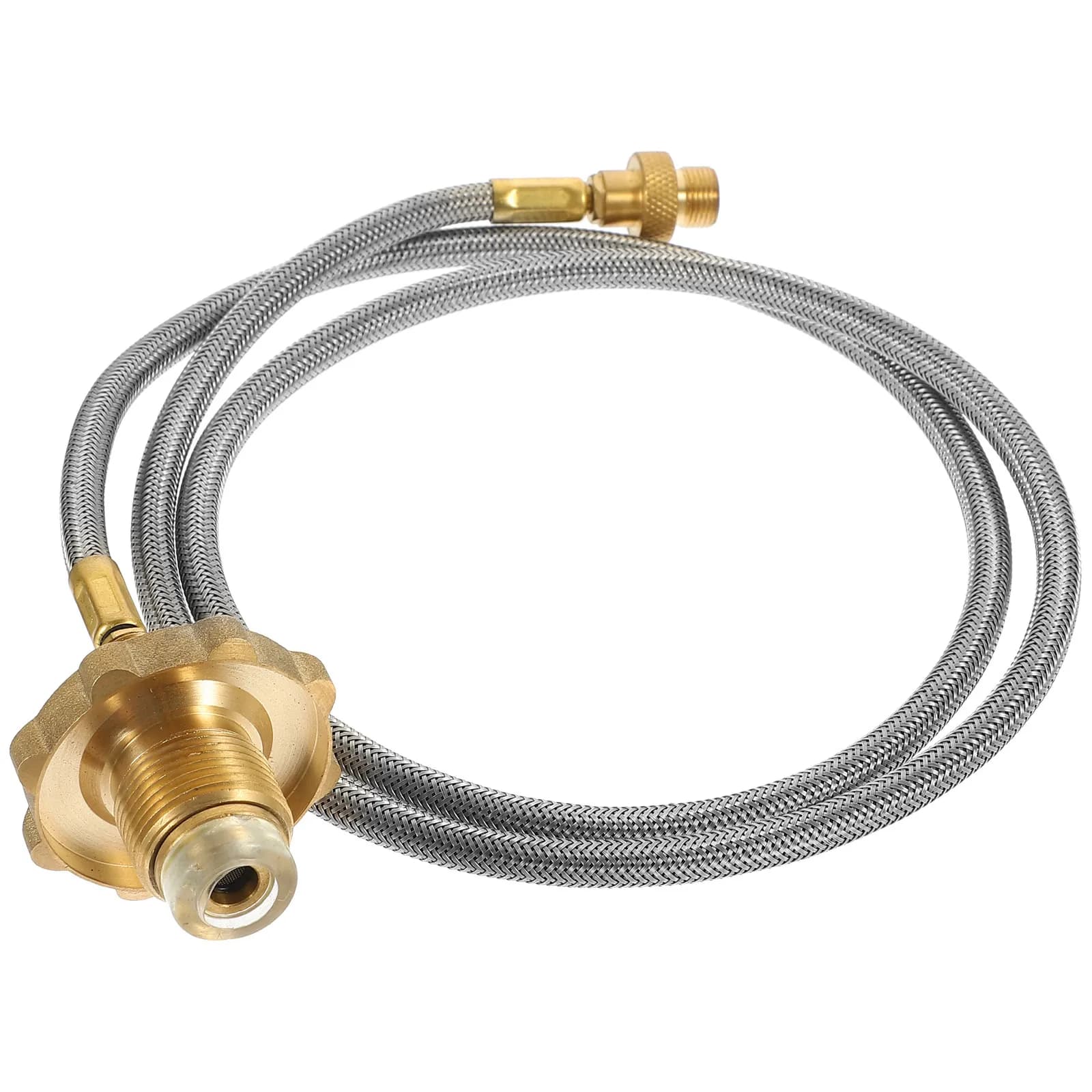 Tubo per Propano Antigoccia da 1M con Regolatore di Precisione per Barbecue, Campeggio, Camper, Fornello Portatile a Gas Propano
