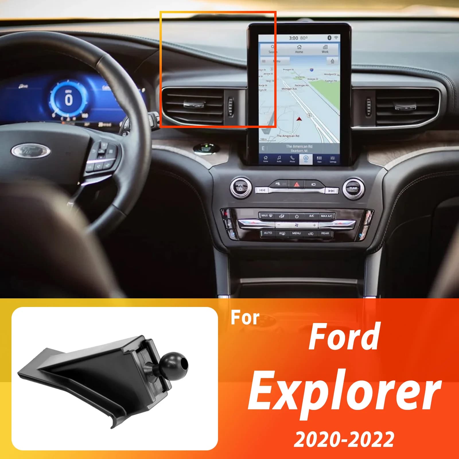 Supporto Magnetico per Telefono Progettato per Ford Explorer 2020 2021 2022, Ricarica Wireless con Sensore Intelligente e Rilascio One-Touch