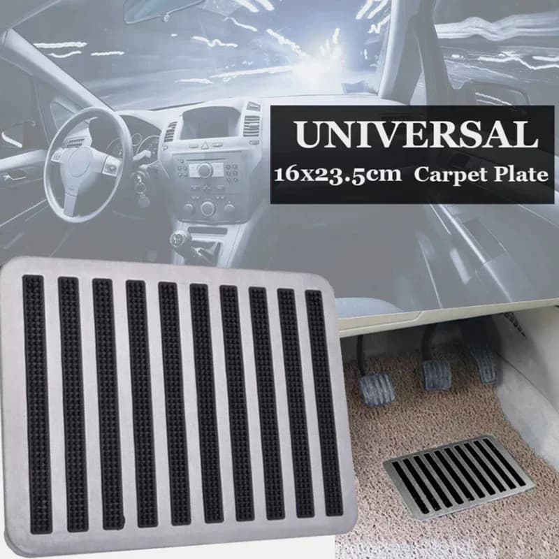 1PCS Auto Pedale Pad Universale Auto Pavimento Tappeto Zerbino Patch Piastra D'acciaio antiscivolo 23.5X16cm Per Auto Cerchio di Seta Tappetini