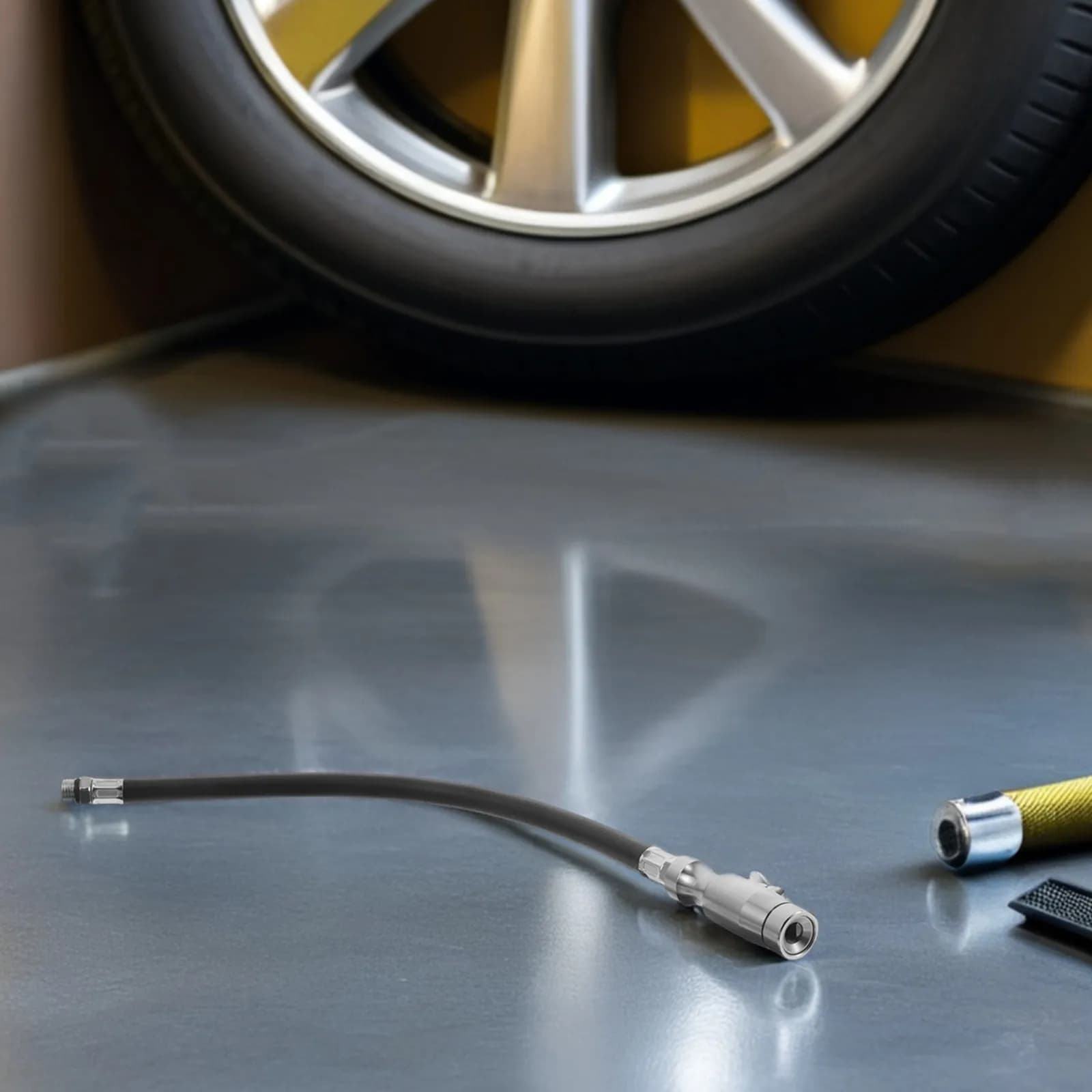 Tubo di ricambio per gonfiatore pneumatici, 17,1 pollici, filettatura da 12,5 mm, tubo di prolunga per pompa ad aria resistente per auto, bici, moto, pneumatici portatili