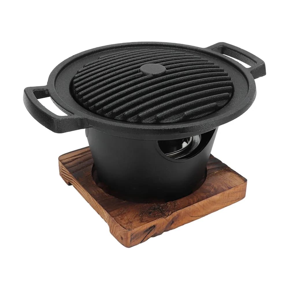 Barbecue Pan Aluminum Alloy Charcoal Grill Durable Smokeless Hibachi Grill Portable Non-Stick Tabletop BBQ Outdoor/Indoor