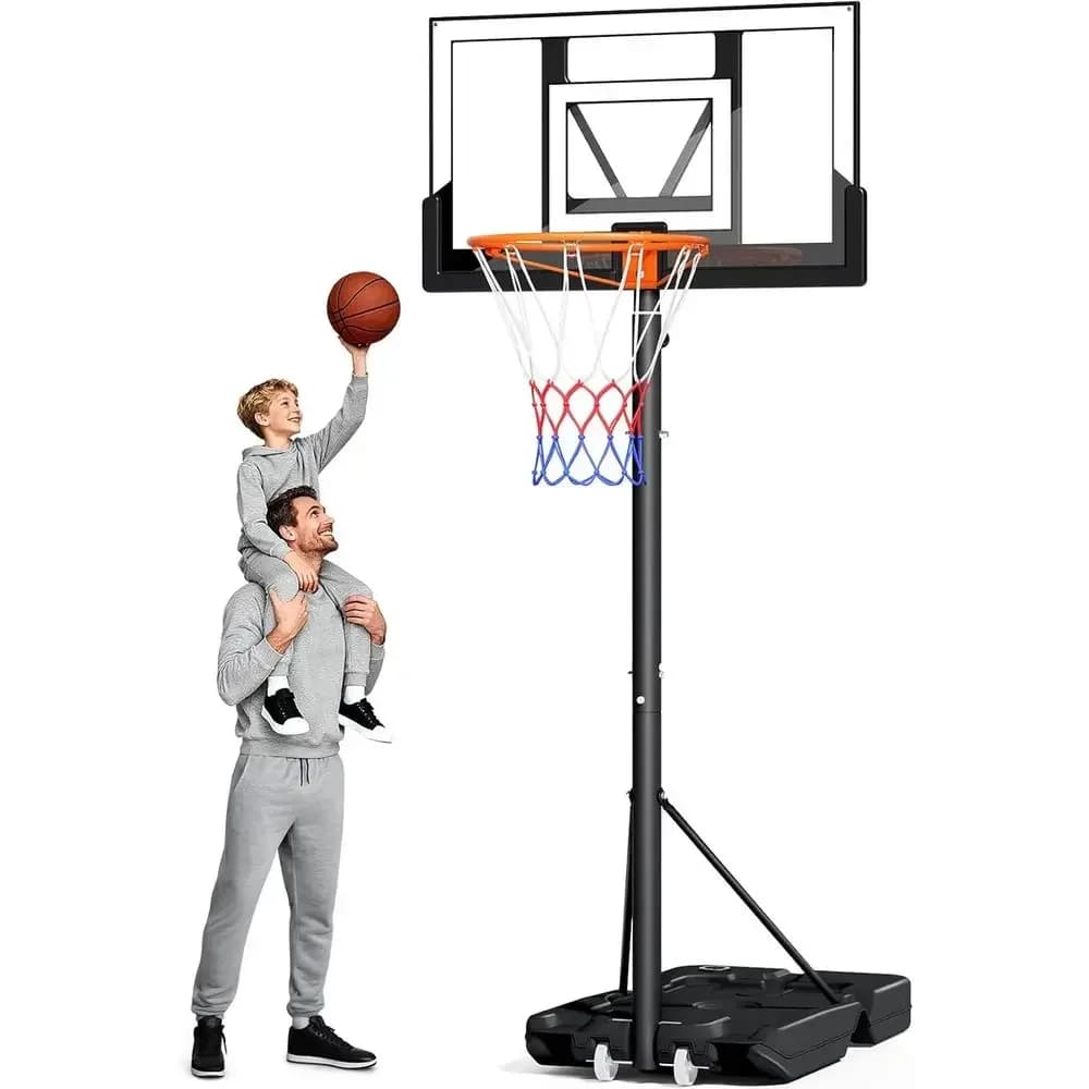 Portable Outdoor Basketball Hoop with 40 Shatterproof Backboard for Kids, Youth, and Adults