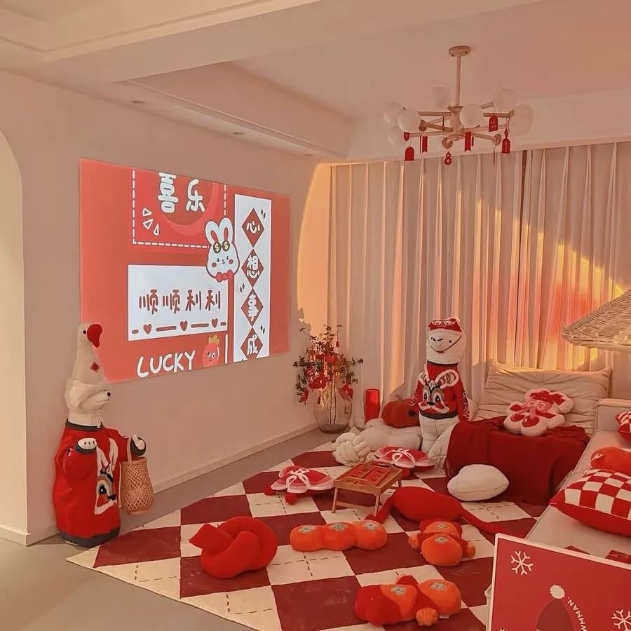 Red Jubilant Home Decor Tappeto Camera dei bambini Tappeti per camera da letto Coperta da letto Soggiorno Festival Tappetino scozzese grande stampato