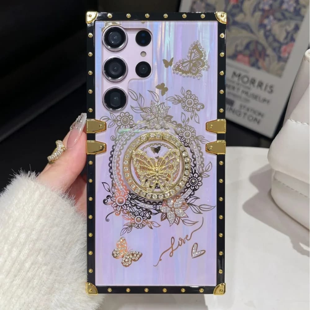 Butterfly Stand Phone Case For Samsung Galaxy S26 S25 S24 FE S22 S21 S25 Ultra Plus A56 A36 A26 A16 A06 A52 S A34 A23 A15 A14 5G
