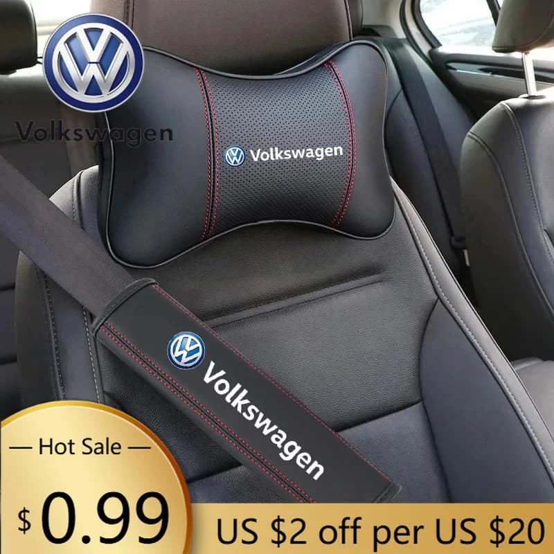 Cuscino Poggiatesta per Auto VOLKSWAGEN VW, Imbottiture per Cintura di Sicurezza, Accessori da Viaggio per Volkswagen VW Polo 6R 6N 6N2 6C 9